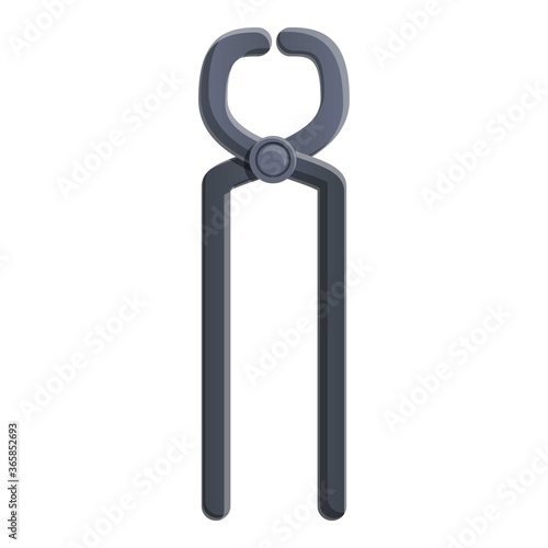 Blacksmith metal pliers icon. Cartoon of blacksmith metal pliers vector icon for web design isolated on white background
