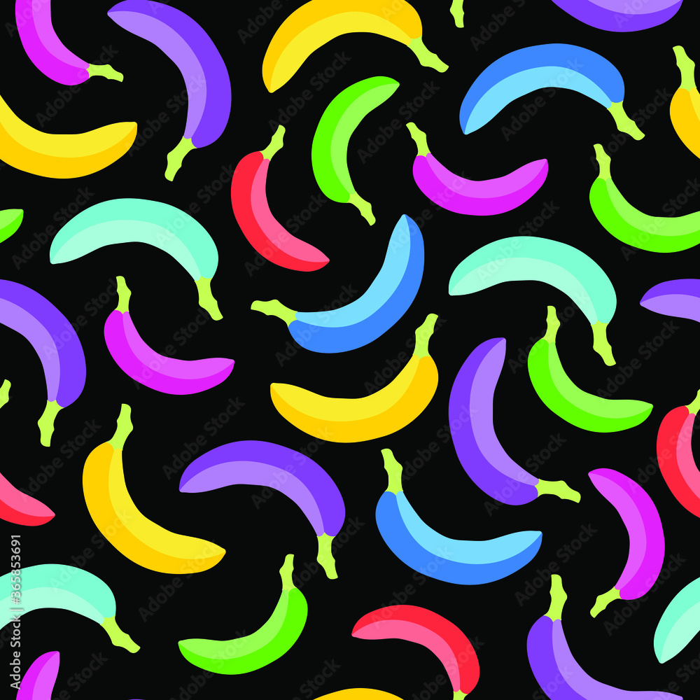 Seamless pattern with avocado and bananas. Vector illustration. Seamless pattern with avocado and bananas. Vector illustration.
