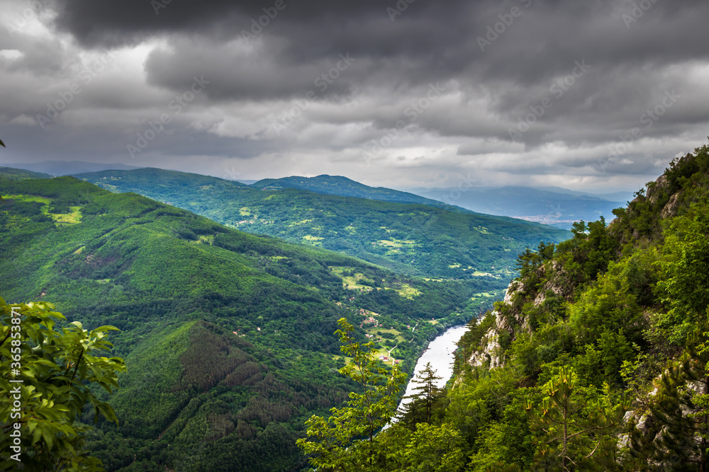 Drina river in Serbia on Serbian - BIH border, near the Perucac.