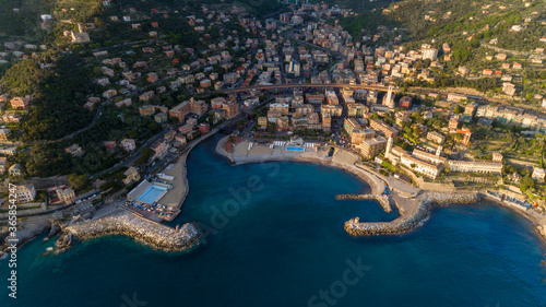 Panoramic gulf of recco photographed with drone photo