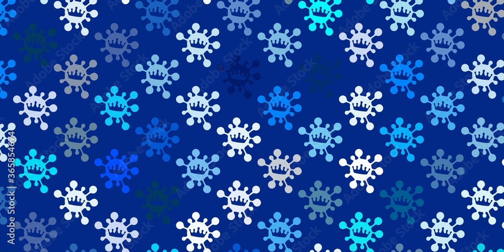 Light pink, blue vector pattern with coronavirus elements. Light pink, blue vector pattern with coronavirus elements.