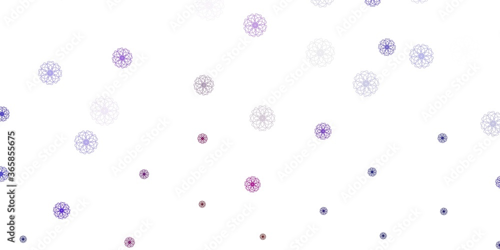 Light pink vector natural artwork with flowers.