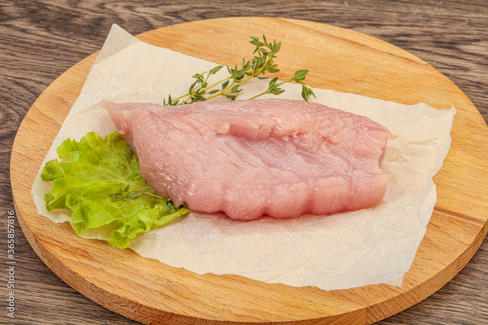 Raw turkey breast steak for cooking Raw turkey breast steak for cooking