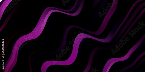 Dark Pink vector layout with wry lines. Colorful geometric sample with gradient curves.  Pattern for booklets, leaflets.