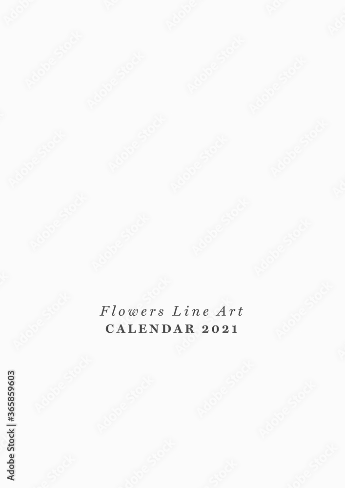 13 of 13 - Cover Page – Calendar 2021 Line Art Flowers