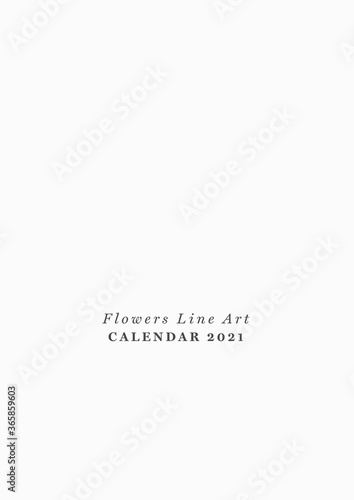 13 of 13 - Cover Page – Calendar 2021 Line Art Flowers
