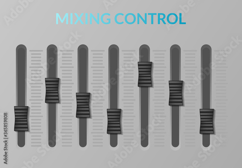 Mixing control music DJ   vector illustration sound audio  studio control equipment record   media broadcast recording   entertainment professional design concept 