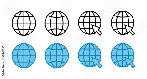 Set of Web icons. Website vector icon. Internet world vector