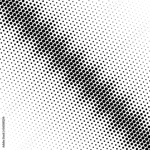 Black halftone dotted diagonal stripes. Abstract monochrome background. Vector illustration. Diagonal shape. Design element. Trendy pattern for prints, web pages, template and textile design