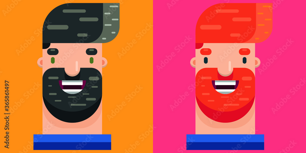 Red and Black Hair Cartoon Caracter Vector Drawing Red and Black Hair Cartoon Caracter Vector Drawing