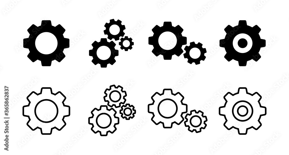 Set of setting Icons. ting vector icon. Cog tings Icon Symbol. Gear Set of setting Icons. ting vector icon. Cog tings Icon Symbol. Gear