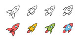 Set of Rocket vector icons. Start Up Concept Symbol. Startup icon