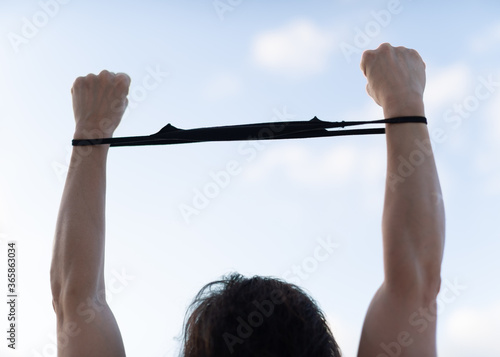 protest mask handcuffs