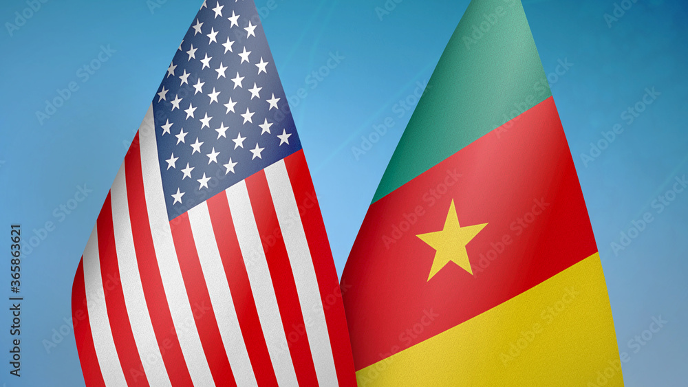 Fototapeta premium United States and Cameroon two flags