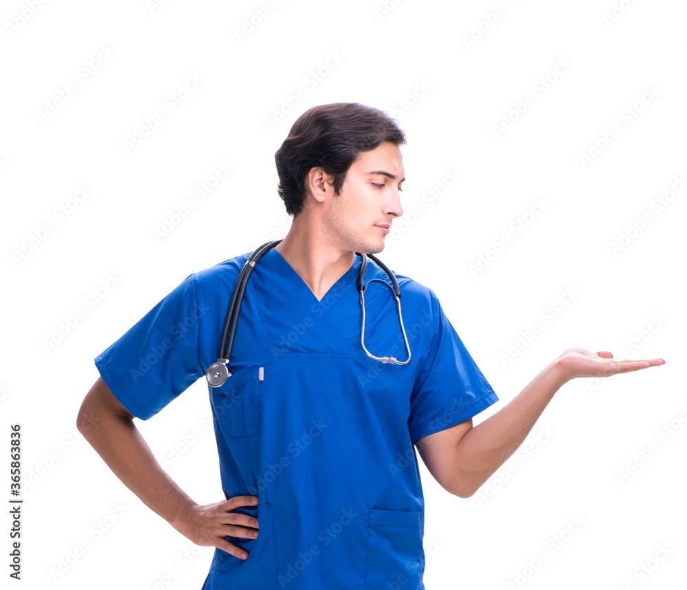 Young male doctor isolated on white background Young male doctor isolated on white background