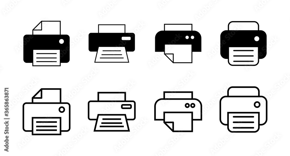Set of Printer icons. print icon. Fax vector icon. Set of Printer icons. print icon. Fax vector icon.