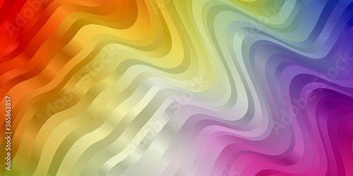 Light Multicolor vector template with lines. Colorful abstract illustration with gradient curves. Smart design for your promotions.
