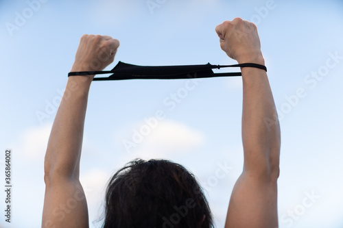protest mask handcuffs