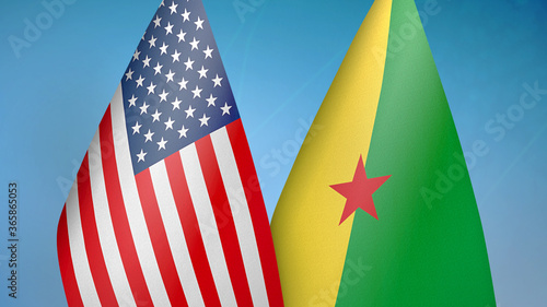 United States and French Guiana two flags
