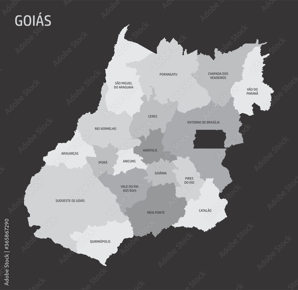 Goias State regions map