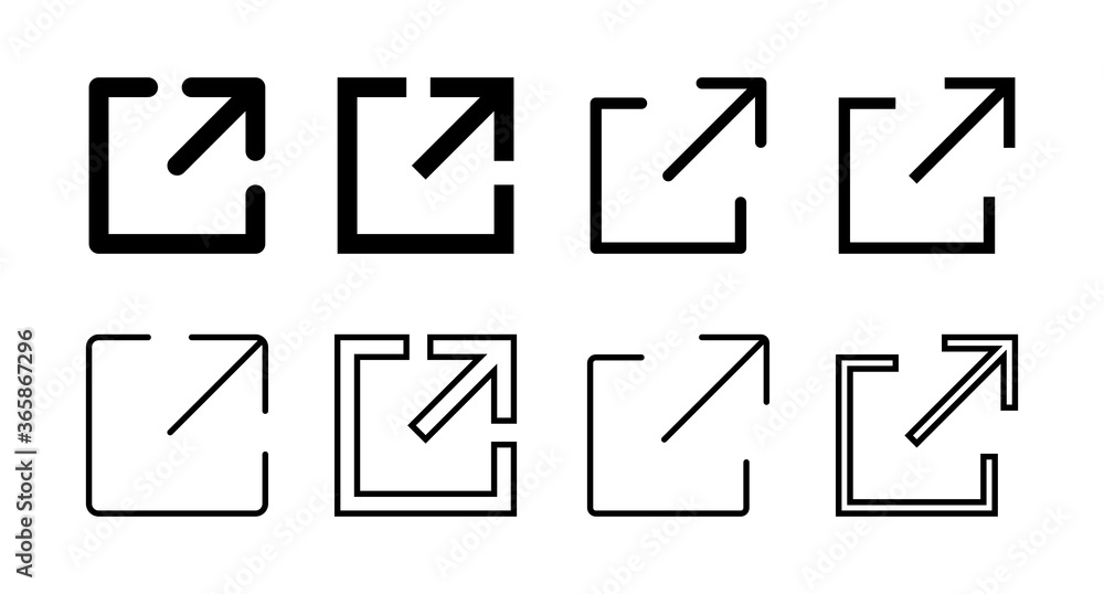 set of External link symbol vector icons. Link icon. Link vector icon. Hyperlink chain symbol set of External link symbol vector icons. Link icon. Link vector icon. Hyperlink chain symbol