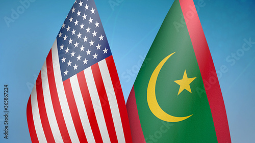United States and Mauritania two flags