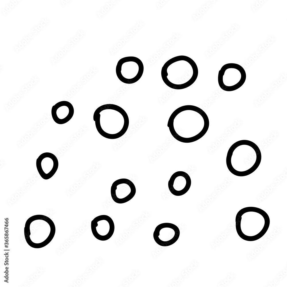 circles set. Trendy vector abstract pieces. Hand drawn modern design for card, print on clothes. Doodle stock illusration