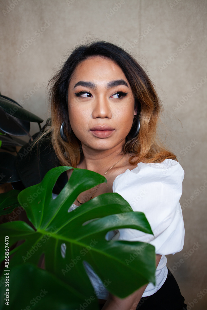 Portrait of a young nonbinary adult, Asian Filipino Portrait of a young nonbinary adult, Asian Filipino