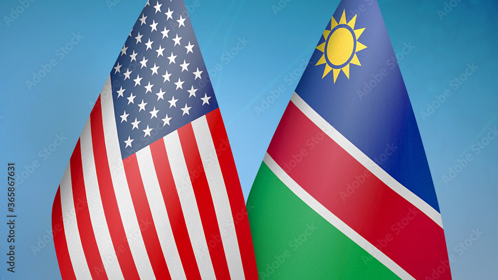 Obraz premium United States and Namibia two flags