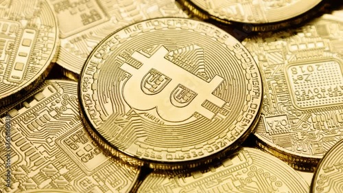 Modern digital cryptocurrency bitcoin, seamless loop