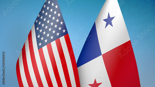 United States and Panama two flags