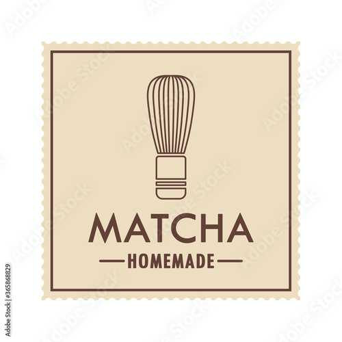 Matcha whisk logo. Matcha logo design.
