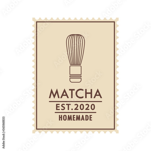 Matcha whisk logo. Matcha logo design.