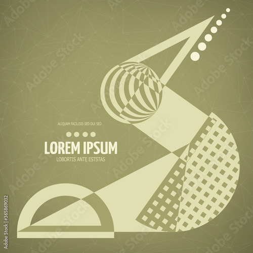 Abstract geometric modern asymmetric design.