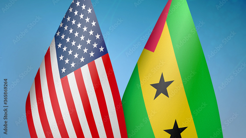 United States and Sao Tome and Principe two flags