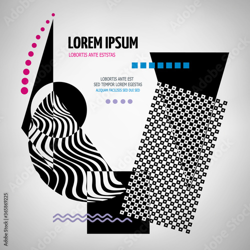 Abstract geometric modern asymmetric design.
