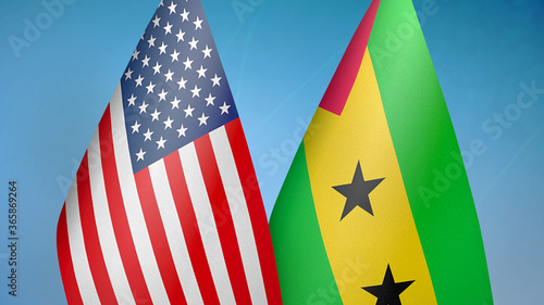 United States and Sao Tome and Principe two flags