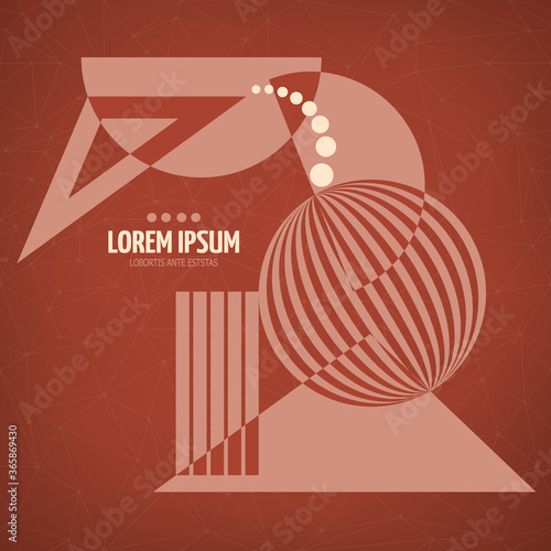Abstract geometric modern asymmetric design.