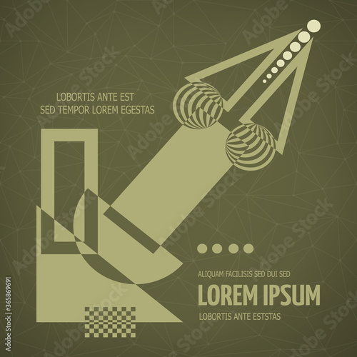 Abstract geometric modern asymmetric design.