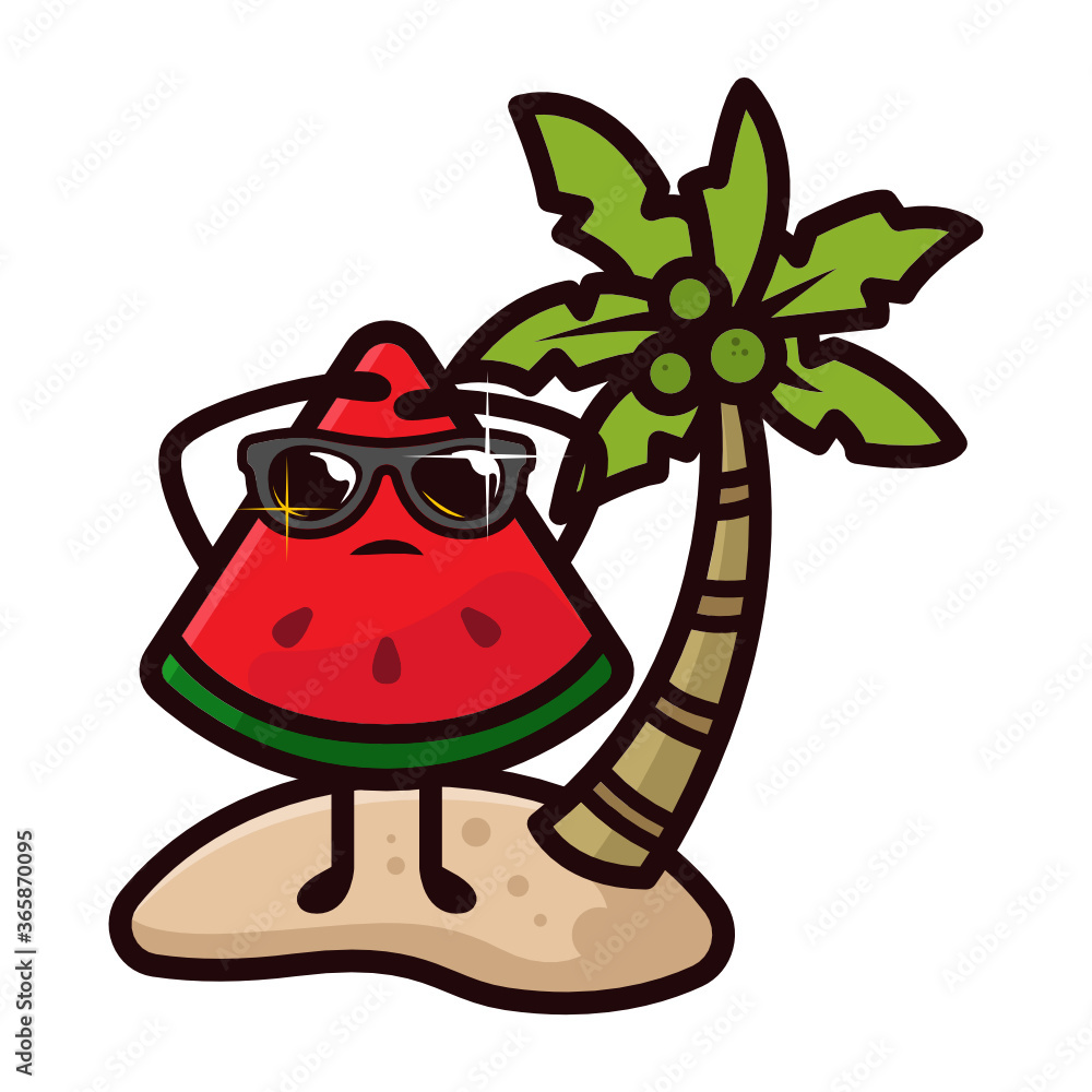 Watermelon cute mascot design Watermelon cute mascot design