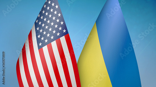 United States and Ukraine two flags