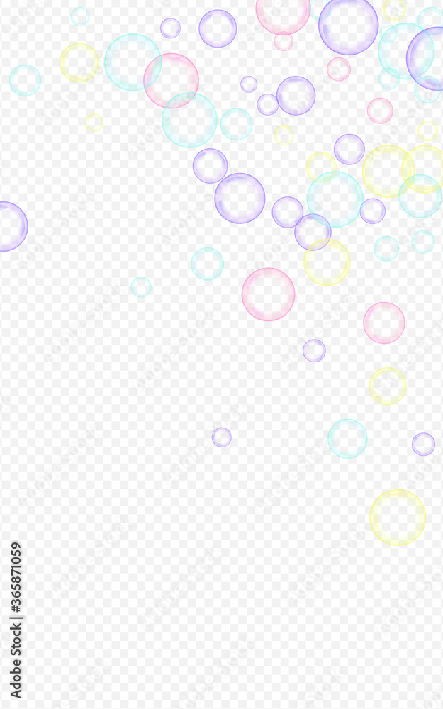 Colored Soapy Air Transparent Background. Effect 