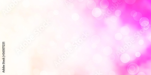 Light Pink, Yellow vector backdrop with dots. Abstract illustration with colorful spots in nature style. Pattern for wallpapers, curtains.