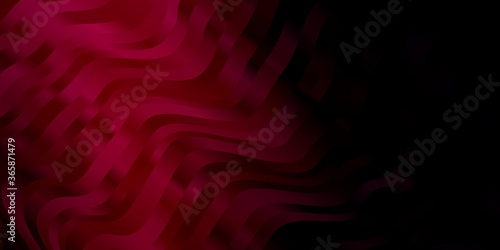Dark Pink vector template with wry lines. Abstract illustration with bandy gradient lines. Pattern for ads, commercials.