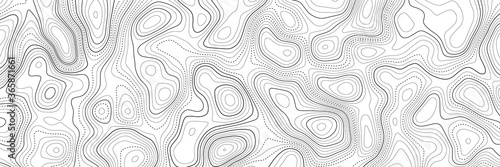 Topographic contour map on white background. Vector grid map.