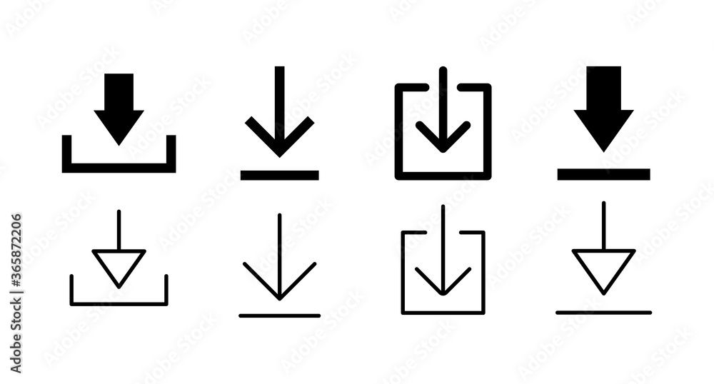 set of Download icons. Downloading vector icon set of Download icons. Downloading vector icon