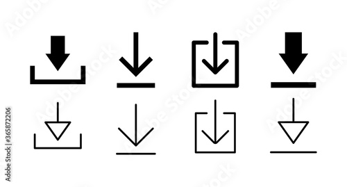 set of Download icons. Downloading vector icon