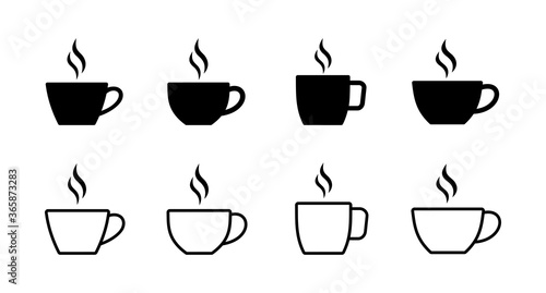 Wallpaper Mural set of Coffee cup vector icons. Coffee cup icon. Coffee icon. Tea cup Torontodigital.ca