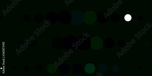 Dark Green vector pattern with spheres. Modern abstract illustration with colorful circle shapes. Design for your commercials.
