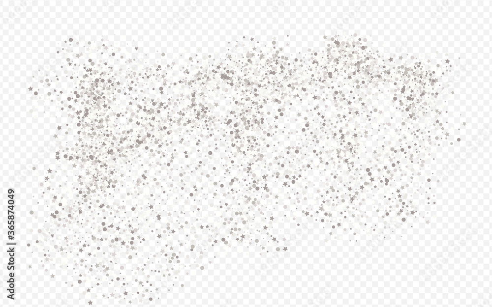 Obraz premium Silver Rain Vector Transparent Background. Light 